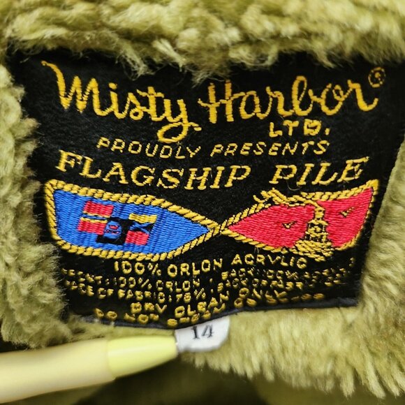 Vintage Misty Harbor Any Weather Mustard Yellow Trench Coat Jacket Women's SZ 14 - Picture 9 of 10